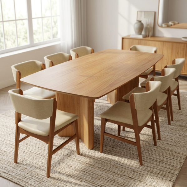 Mesa de Jantar Milão 2,20 x 1,10 Toda Castanho