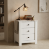 Mesa Lateral de Quarto Maggiore c/ 3 Gavetas Branco