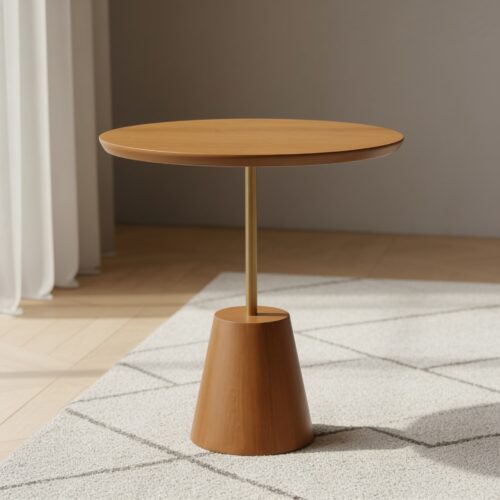 Mesa Lateral Pétala G Nogueira Metal Dourado