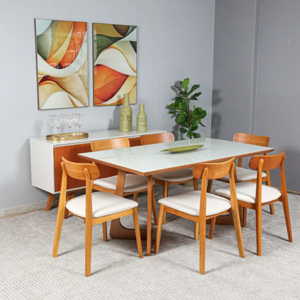 Jogo de Mesa Raiz com 6 cadeira Premium