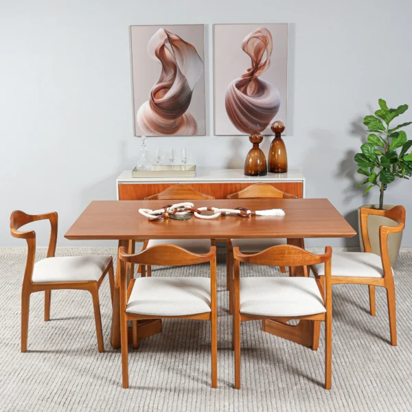 Mesa de jantar Raiz toda castanho Mesa de Jantar Raiz Toda Castanho