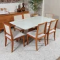 Mesa de Jantar Turim 1,56 x 0,90 Off/Castanho