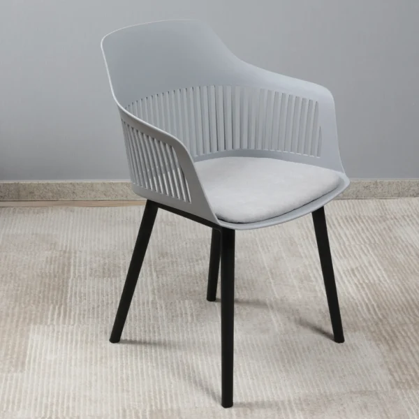 Cadeira YWJ 6696B Cinza Pés Preto