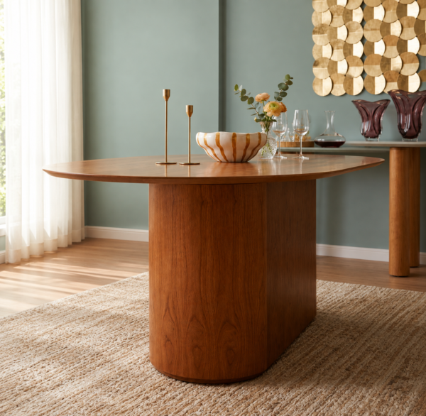 Mesa de Jantar Living Lisa Cinamomo