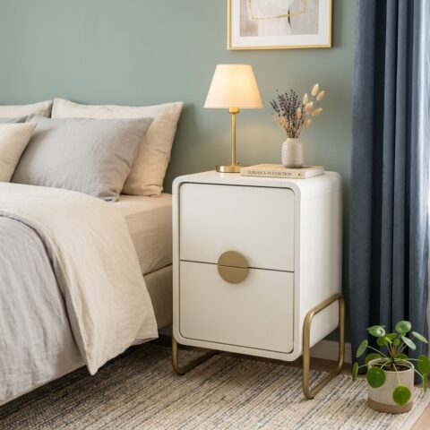 Mesa Lateral de Quarto Atlanta Branco P