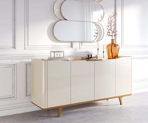 Buffet Arc com Gaveta Off White / Nature