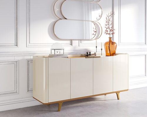 Buffet Arc com Gaveta Off White / Nature