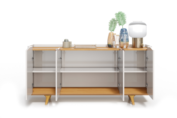 Buffet Arc com Gaveta Off White / Nature