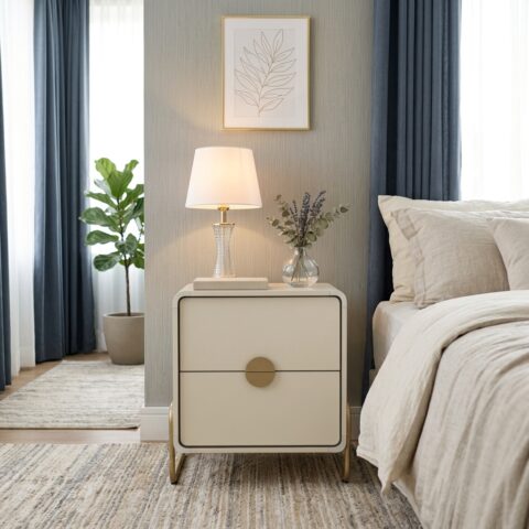 Mesa Lateral de Quarto Atlanta Branco G