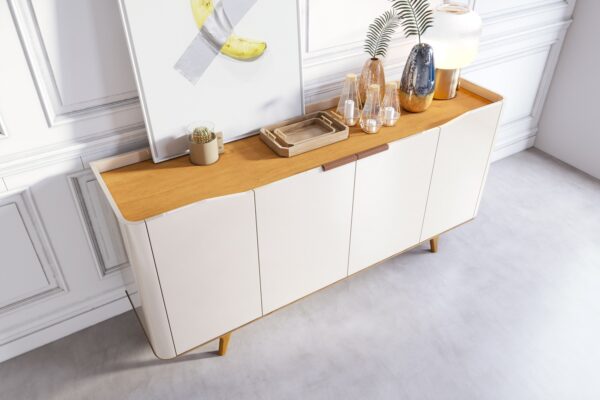 Buffet Arc com Gaveta Off White / Nature