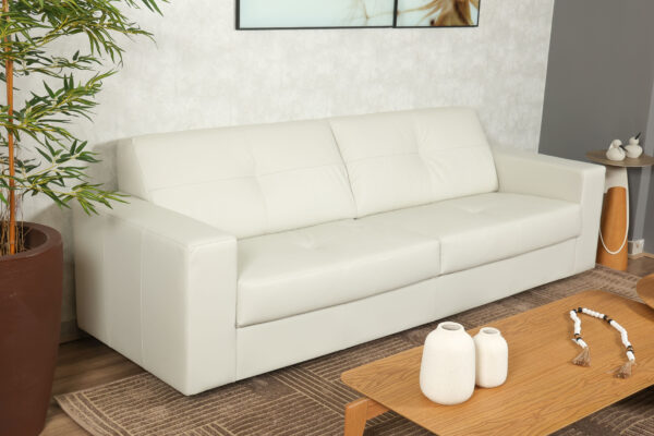 Sofá Príamo 2,42 Couro Off White